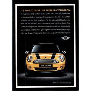 2009 Mini Cooper Hatchback Vintage Print Ad Checkered Flag Mirrors Wall Art